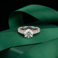 2.20CTW Round Cut Vintage Filigree Lab Grown Diamond For Women white