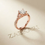 1.80CTW Asscher Cut Nature Inspired Lab Grown Diamond Ring For Women Rose Gold