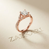 1.80CTW Asscher Cut Nature Inspired Lab Grown Diamond Ring For Women Rose Gold