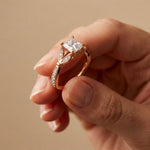 1.80CTW Asscher Cut Nature Inspired Lab Grown Diamond Ring For Women Rose Gold