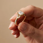 1.80CTW Asscher Cut Nature Inspired Lab Grown Diamond Ring For Women Gold