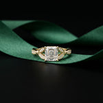 1.80CTW Asscher Cut Nature Inspired Lab Grown Diamond Ring For Women Gold