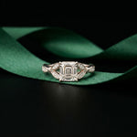 1.80CTW Asscher Cut Nature Inspired Lab Grown Diamond Ring For Women White 
