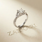 1.80CTW Asscher Cut Nature Inspired Lab Grown Diamond Ring For Women White 