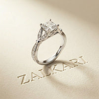 1.80CTW Asscher Cut Nature Inspired Lab Grown Diamond Ring For Women White 