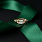1.80CTW Cushion Cut Botanical Accent Lab Grown Diamond Ring For Women Rose Gold