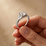 1.80CTW Cushion Cut Botanical Accent Lab Grown Diamond Ring For Women White