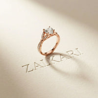 1.80CTW Heart Cut Floral Vine Lab Grown Diamond Ring For Women Rose Gold