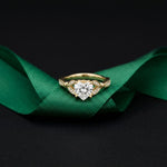 1.80CTW Heart Cut Floral Vine Lab Grown Diamond Ring For Women Gold