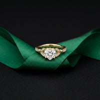 1.80CTW Heart Cut Floral Vine Lab Grown Diamond Ring For Women Gold