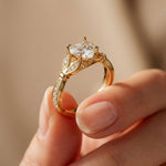 1.80CTW Heart Cut Floral Vine Lab Grown Diamond Ring For Women Gold