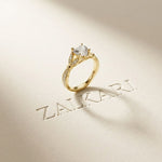 1.80CTW Heart Cut Floral Vine Lab Grown Diamond Ring For Women Gold