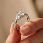 1.80CTW Heart Cut Floral Vine Lab Grown Diamond Ring For Women White