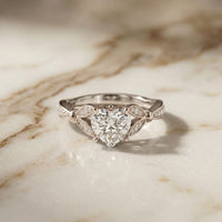 1.80CTW Heart Cut Floral Vine Lab Grown Diamond Ring For Women White