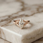 1.80CTW Marquise Vintage Botanical Lab Grown Diamond Ring For Women Rose Gold