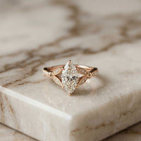 1.80CTW Marquise Vintage Botanical Lab Grown Diamond Ring For Women Rose Gold