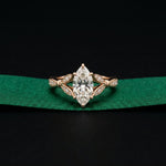 1.80CTW Marquise Vintage Botanical Lab Grown Diamond Ring For Women Rose Gold