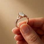 1.80CTW Marquise Vintage Botanical Lab Grown Diamond Ring For Women Rose Gold