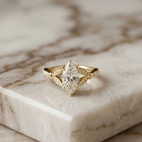 1.80CTW Marquise Vintage Botanical Lab Grown Diamond Ring For Women Gold