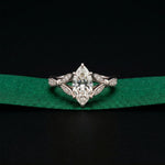 1.80CTW Marquise Vintage Botanical Lab Grown Diamond Ring For Women White
