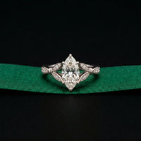 1.80CTW Marquise Vintage Botanical Lab Grown Diamond Ring For Women White