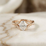 1.80CTW Oval Cut Garden Inspired Lab Grown Diamond Ring For Women Rose Gold