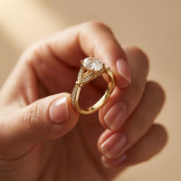 1.80CTW Oval Cut Garden Inspired Lab Grown Diamond Ring For Women Gold
