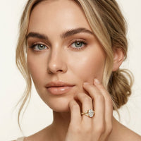 1.80CTW Oval Cut Garden Inspired Lab Grown Diamond Ring For Women Gold