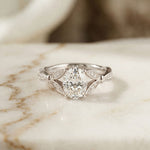 1.80CTW Oval Cut Garden Inspired Lab Grown Diamond Ring For Women White