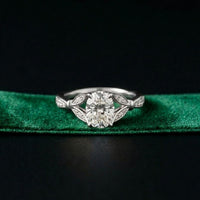 1.80CTW Oval Cut Garden Inspired Lab Grown Diamond Ring For Women White