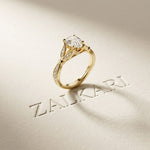 1.80CTW Pear Cut Leaf Design Lab Grown Diamond Engagement Ring For Women Gold
