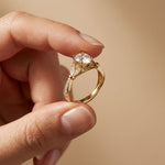1.80CTW Pear Cut Leaf Design Lab Grown Diamond Engagement Ring For Women Gold