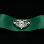 1.80CTW Pear Cut Leaf Design Lab Grown Diamond Engagement Ring For Women White