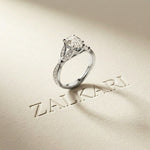 1.80CTW Pear Cut Leaf Design Lab Grown Diamond Engagement Ring For Women White