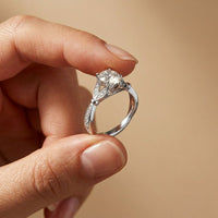 1.80CTW Pear Cut Leaf Design Lab Grown Diamond Engagement Ring For Women White