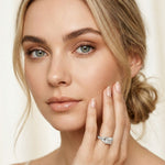 1.80CTW Princess Cut Elegant Leaf Accent Lab Grown Diamon Ring For Women White