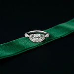 1.80CTW Princess Cut Elegant Leaf Accent Lab Grown Diamon Ring For Women White