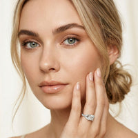 1.80CTW Princess Cut Elegant Leaf Accent Lab Grown Diamon Ring For Women White