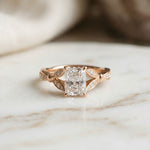 1.80CTW Radiant Cut Botanical Accent Lab Grown Diamond Ring For Women Rose Gold