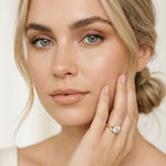 1.80CTW Round Cut Elegant Leaf Accent Lab Grown Diamond Ring For Women Gold