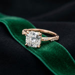 2.95CTW Cushion Cut Antique Engraved Lab Grown Diamond Ring For Women Rose Gold