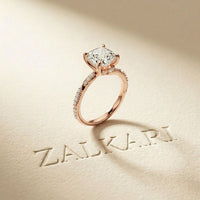 2.95CTW Cushion Cut Antique Engraved Lab Grown Diamond Ring For Women Rose Gold