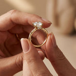 2.95CTW Cushion Cut Antique Engraved Lab Grown Diamond Ring For Women Gold