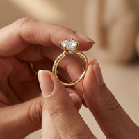 2.95CTW Cushion Cut Antique Engraved Lab Grown Diamond Ring For Women Gold
