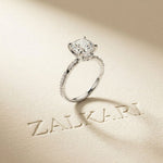 2.95CTW Cushion Cut Antique Engraved Lab Grown Diamond Ring For Women White