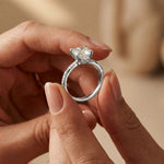 2.95CTW Cushion Cut Antique Engraved Lab Grown Diamond Ring For Women White
