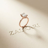 2.95CTW Emerald Cut Vintage Pavé Lab Grown Diamond Ring For Women Rose Gold