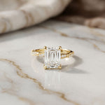 2.95CTW Emerald Cut Vintage Pavé Lab Grown Diamond Ring For Women Gold