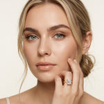 2.95CTW Emerald Cut Vintage Pavé Lab Grown Diamond Ring For Women Gold