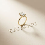 2.95CTW Emerald Cut Vintage Pavé Lab Grown Diamond Ring For Women Gold